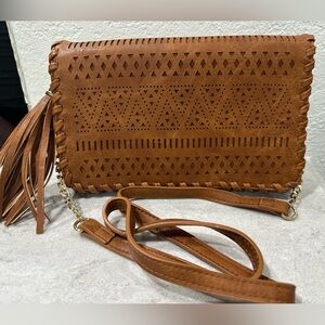 Brown Leather Crossbody/Clutch Bag